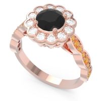 Art Deco Halo Pave Smita Ring