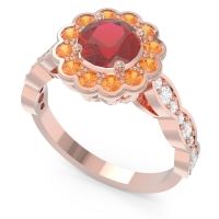Art Deco Halo Pave Smita Ring