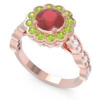 Art Deco Halo Pave Smita Ring