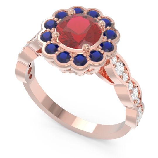 Art Deco Halo Pave Smita Ring