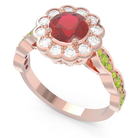 Art Deco Halo Pave Smita Ring