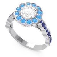 Art Deco Halo Pave Smita Ring