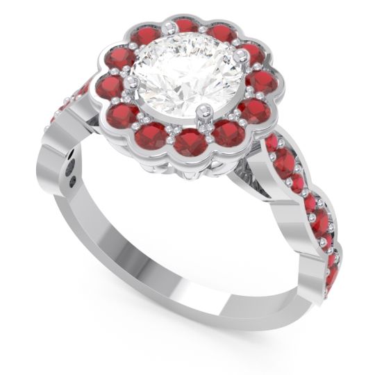 Art Deco Halo Pave Smita Ring