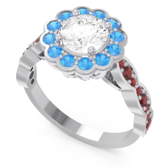 Art Deco Halo Pave Smita Ring