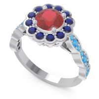 Art Deco Halo Pave Smita Ring