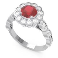 Art Deco Halo Pave Smita Ring