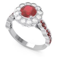 Art Deco Halo Pave Smita Ring