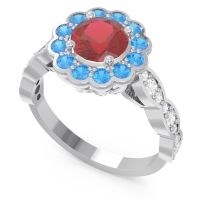 Art Deco Halo Pave Smita Ring