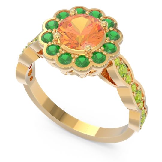 Art Deco Halo Pave Smita Ring
