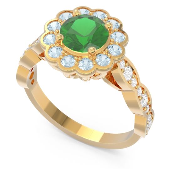 Art Deco Halo Pave Smita Ring