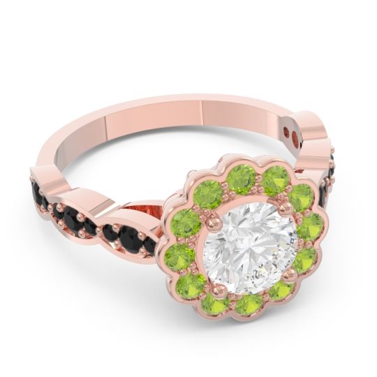 Art Deco Halo Pave Smita Ring