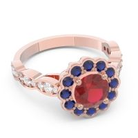 Art Deco Halo Pave Smita Ring