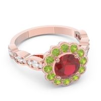 Art Deco Halo Pave Smita Ring
