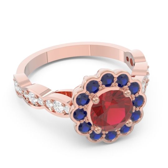 Art Deco Halo Pave Smita Ring