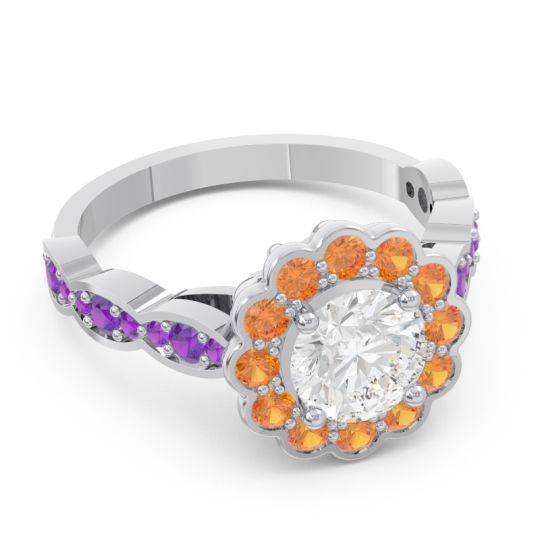 Art Deco Halo Pave Smita Ring