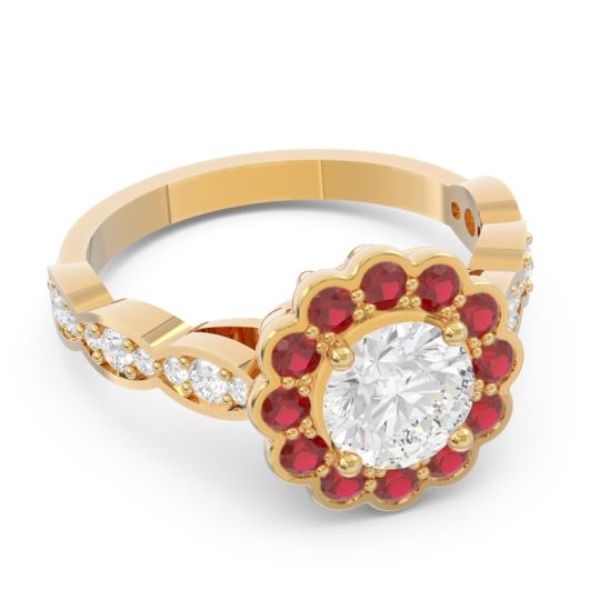 Art Deco Halo Pave Smita Ring