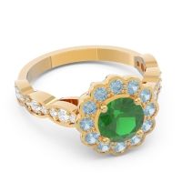 Art Deco Halo Pave Smita Ring