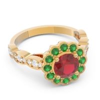 Art Deco Halo Pave Smita Ring