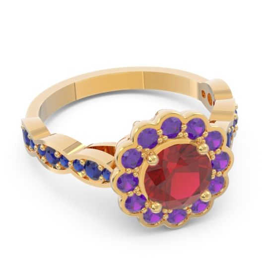 Art Deco Halo Pave Smita Ring