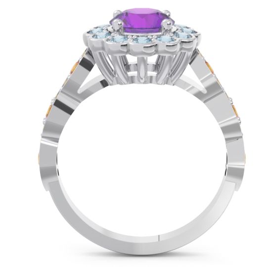 Art Deco Halo Pave Smita Ring
