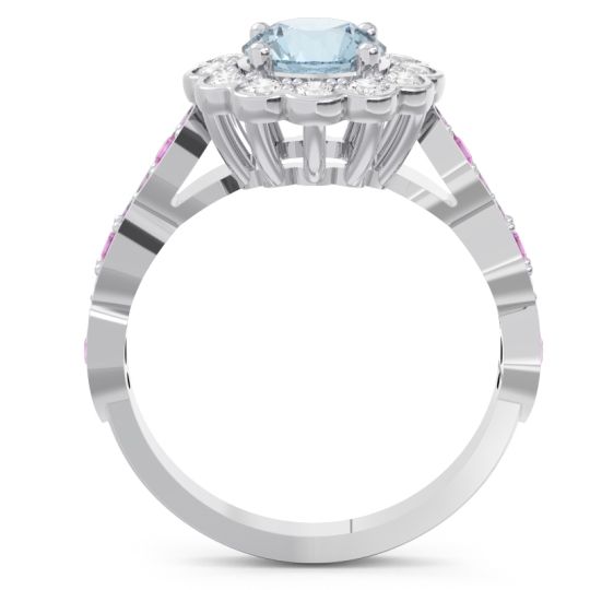 Art Deco Halo Pave Smita Ring
