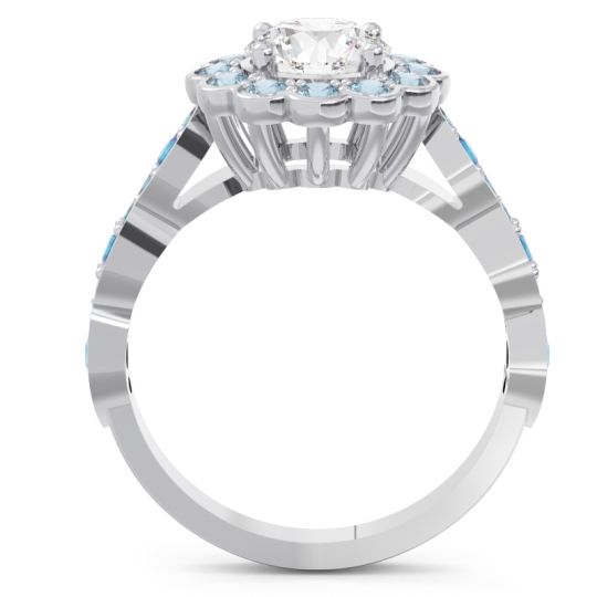 Art Deco Halo Pave Smita Ring