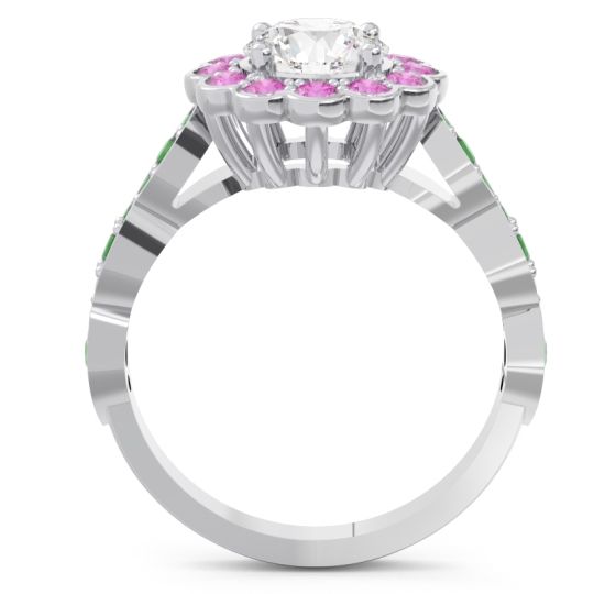 Art Deco Halo Pave Smita Ring