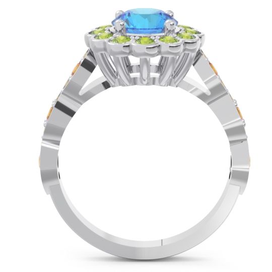 Art Deco Halo Pave Smita Ring