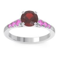 Garnet Ring In Platinum With Pink Tourmaline Sari Round Classic Ring