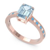 Milgrain Pave Emerald Cut Gopura Ring