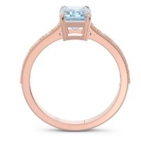 Milgrain Pave Emerald Cut Gopura Ring