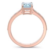Milgrain Pave Emerald Cut Gopura Ring