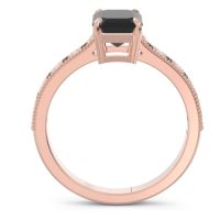 Milgrain Pave Emerald Cut Gopura Ring