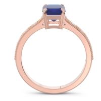 Milgrain Pave Emerald Cut Gopura Ring