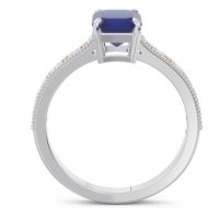 Milgrain Pave Emerald Cut Gopura Ring