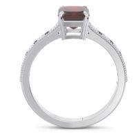 Milgrain Pave Emerald Cut Gopura Ring