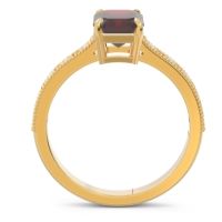 Milgrain Pave Emerald Cut Gopura Ring