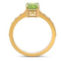 Milgrain Pave Emerald Cut Gopura Ring