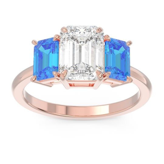 Three Stone Emerald Cut Lepakara Ring