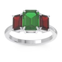 Three Stone Emerald Cut Lepakara Ring