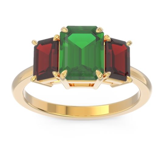 Three Stone Emerald Cut Lepakara Ring
