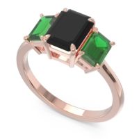 Three Stone Emerald Cut Lepakara Ring