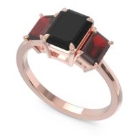 Three Stone Emerald Cut Lepakara Ring