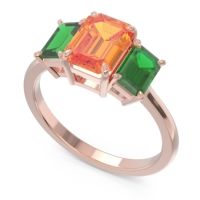 Three Stone Emerald Cut Lepakara Ring