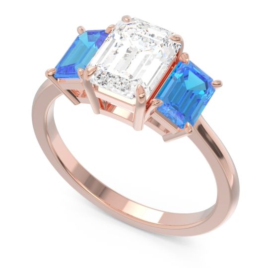 Three Stone Emerald Cut Lepakara Ring