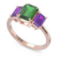 Three Stone Emerald Cut Lepakara Ring