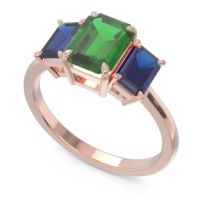 Three Stone Emerald Cut Lepakara Ring