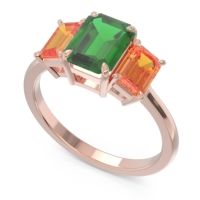 Three Stone Emerald Cut Lepakara Ring