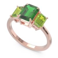 Three Stone Emerald Cut Lepakara Ring