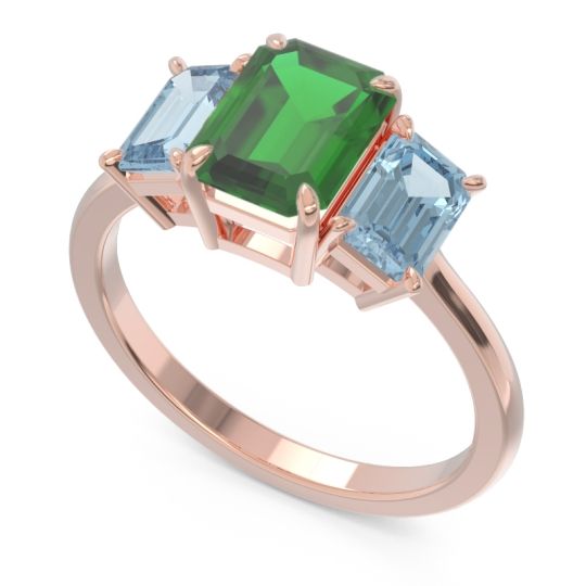 Three Stone Emerald Cut Lepakara Ring